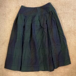 💙💚 Vintage 70s/80s Allure Plaid 100% Virgin Wool Pleated A-Line Midi Skirt Sz 14